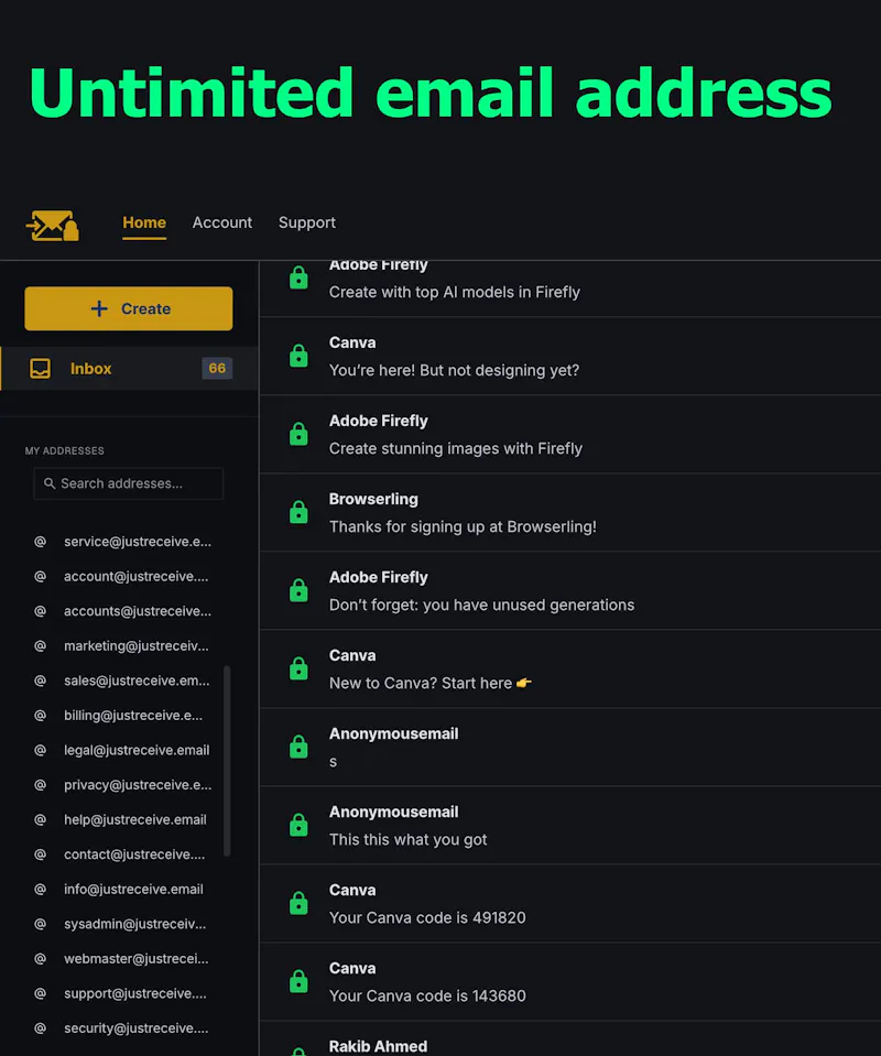Just Receive Email screenshot 1