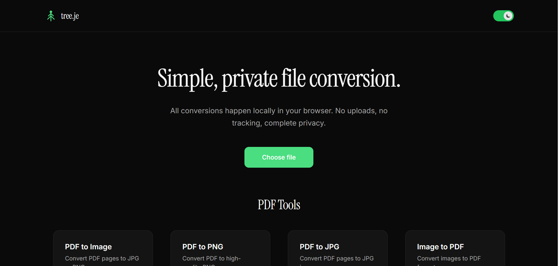 tree.je- Simple, private file conversion gallery image