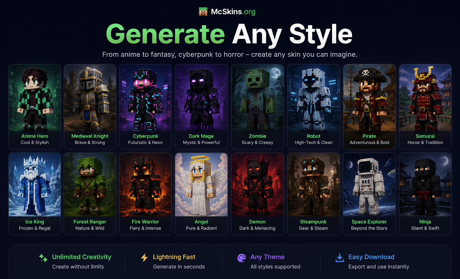 AI Minecraft Skin Generator gallery image