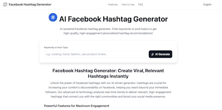 Facebook Hashtag Generator AI Tool gallery image