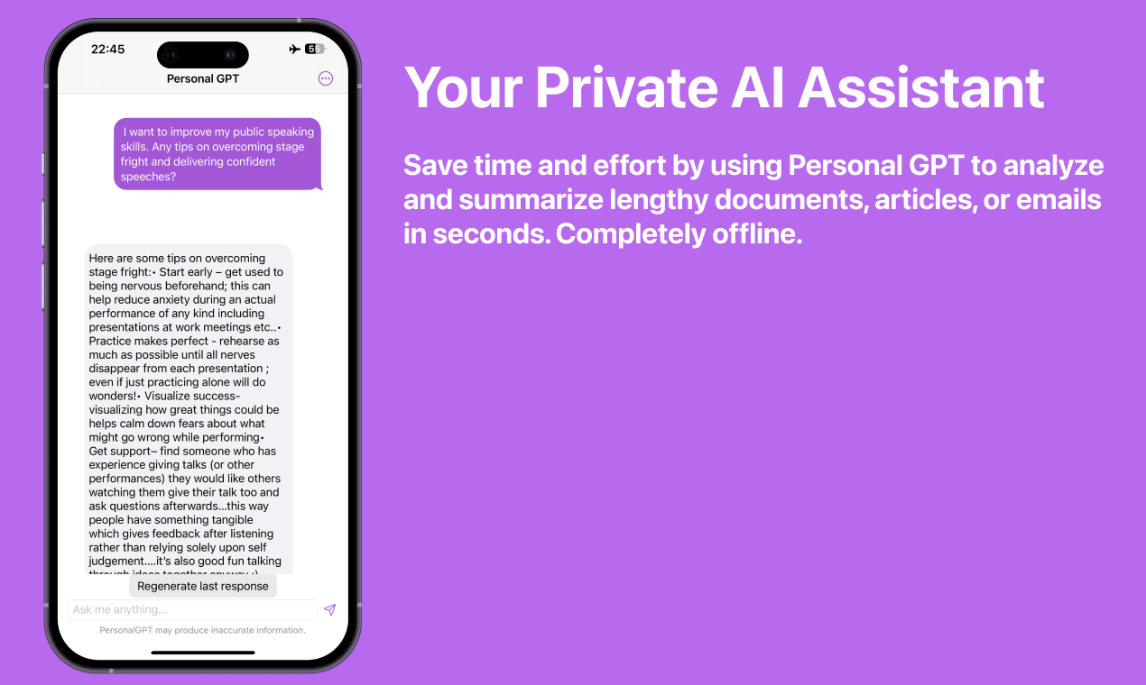 Mídia 3 de GPT pessoal - Um chatbot AI particular e privado para iOS e macOS