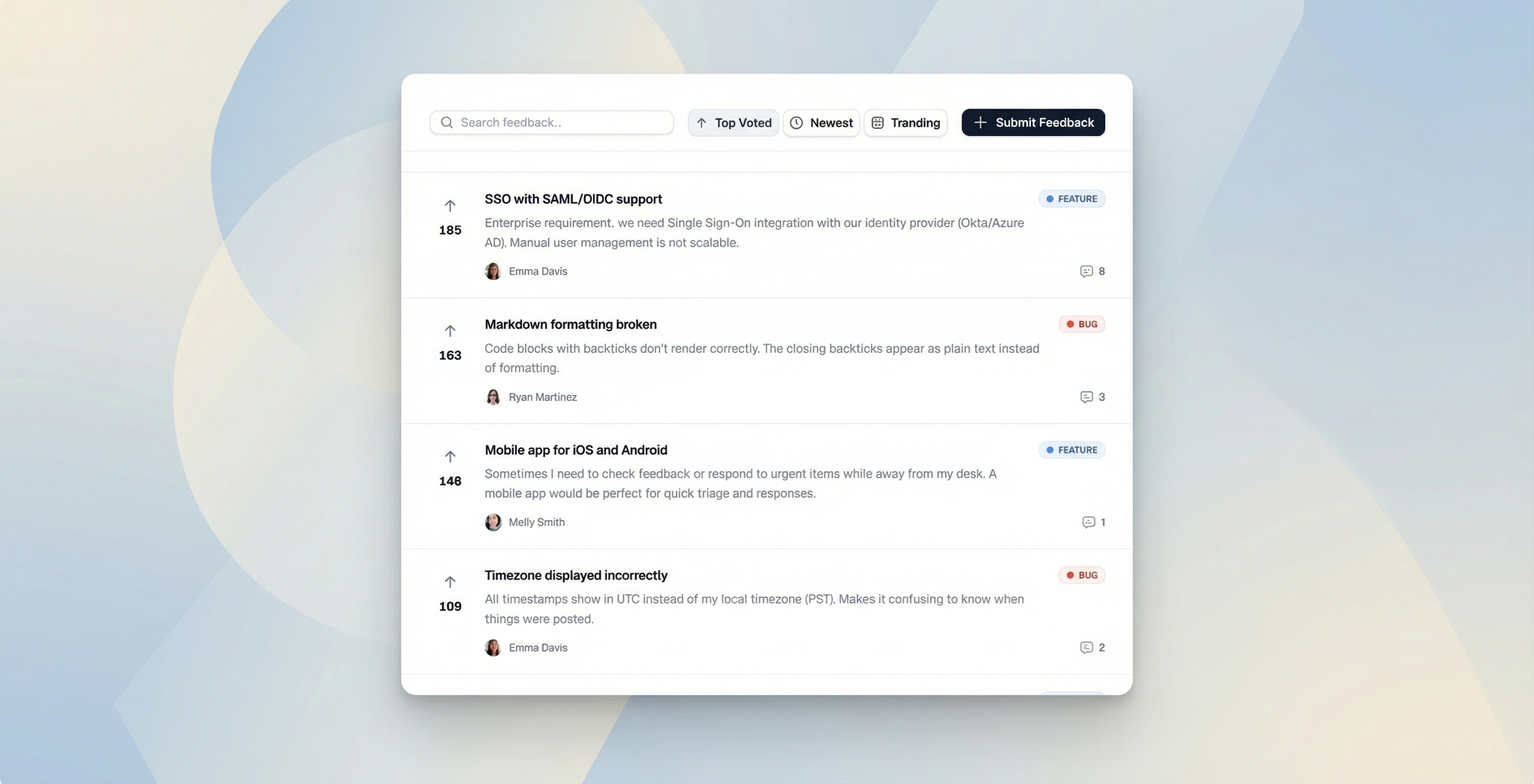Fdback.io - Screenshot 3 showing product features and functionality