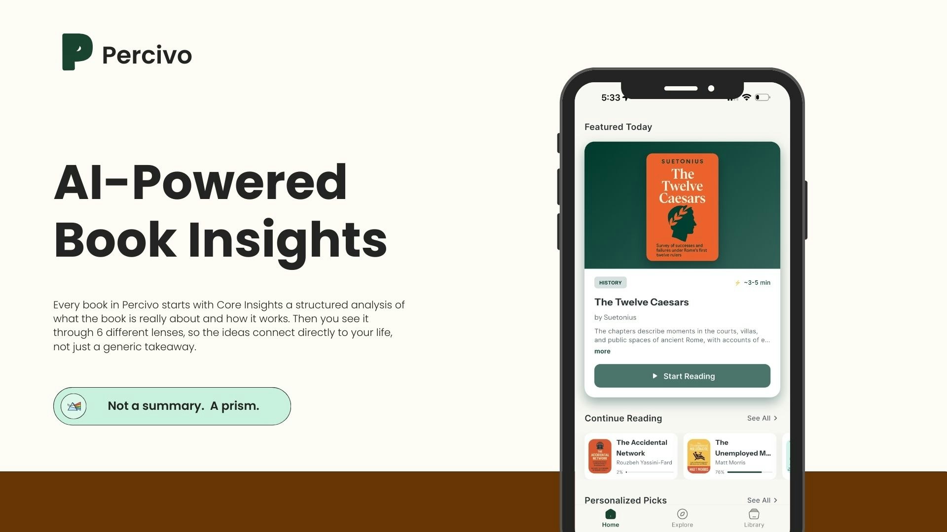 Percivo - Main product screenshot demonstrating key features and user interface
