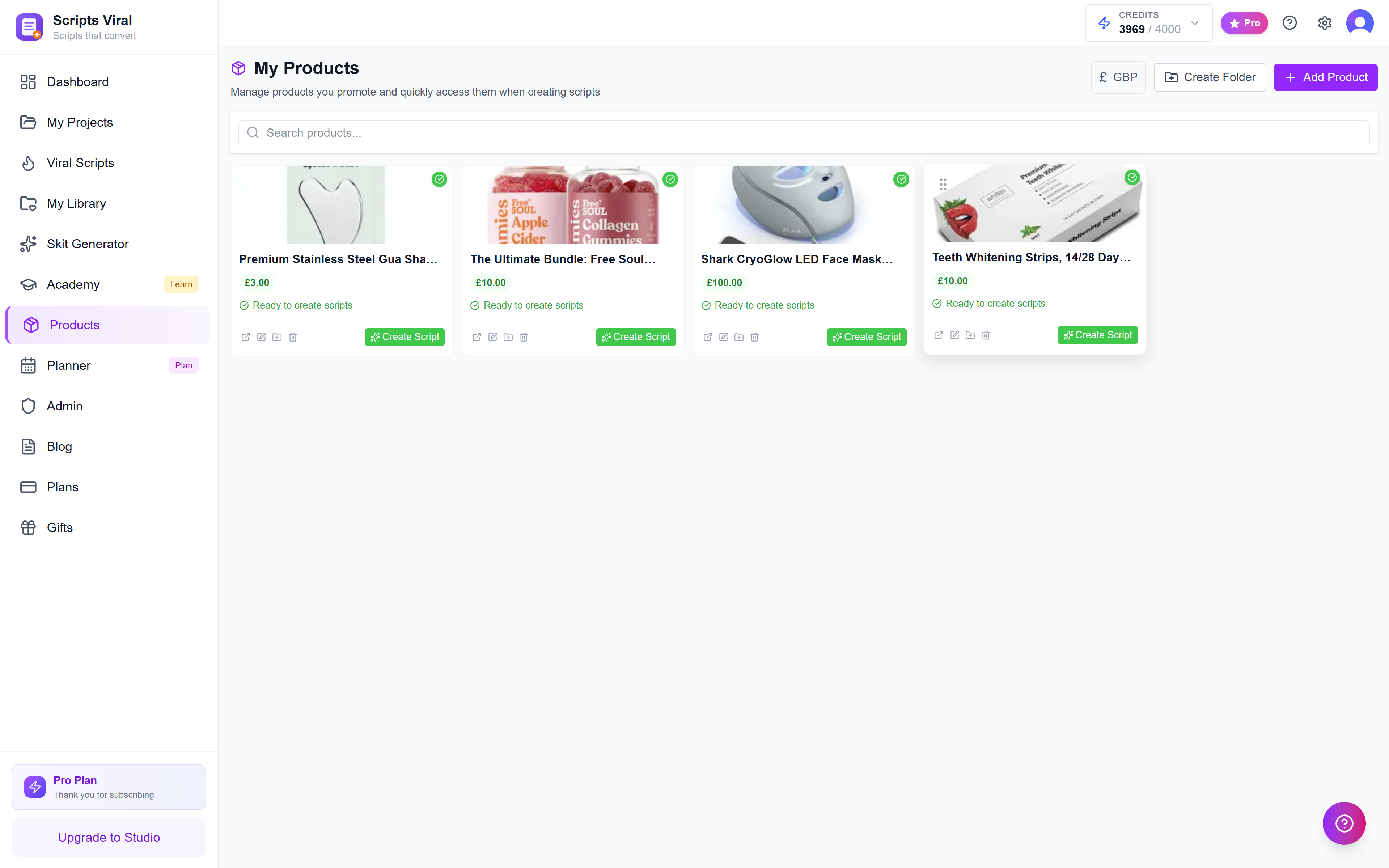 Scripts Viral - Screenshot 2 showing product features and functionality