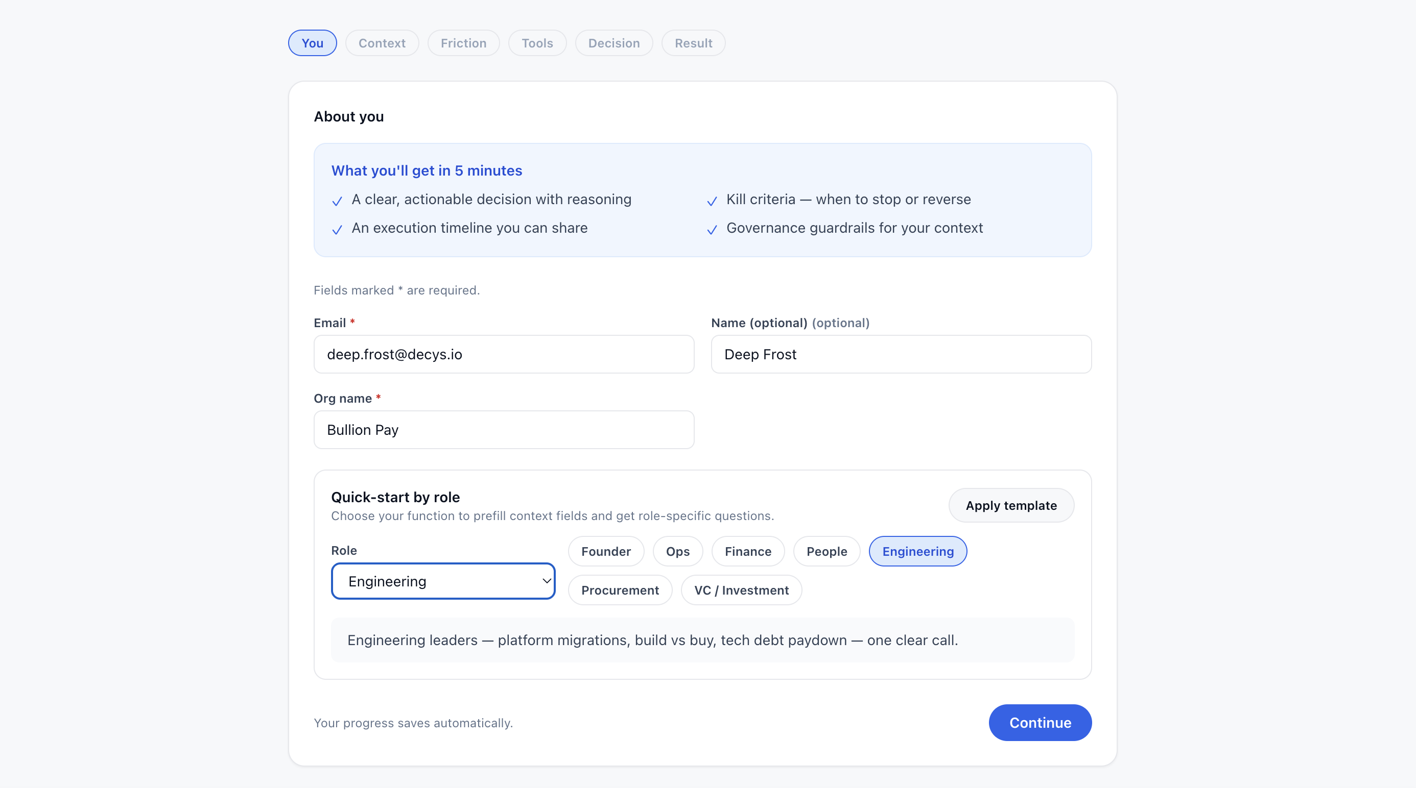 Decys - Screenshot 2 showing product features and functionality