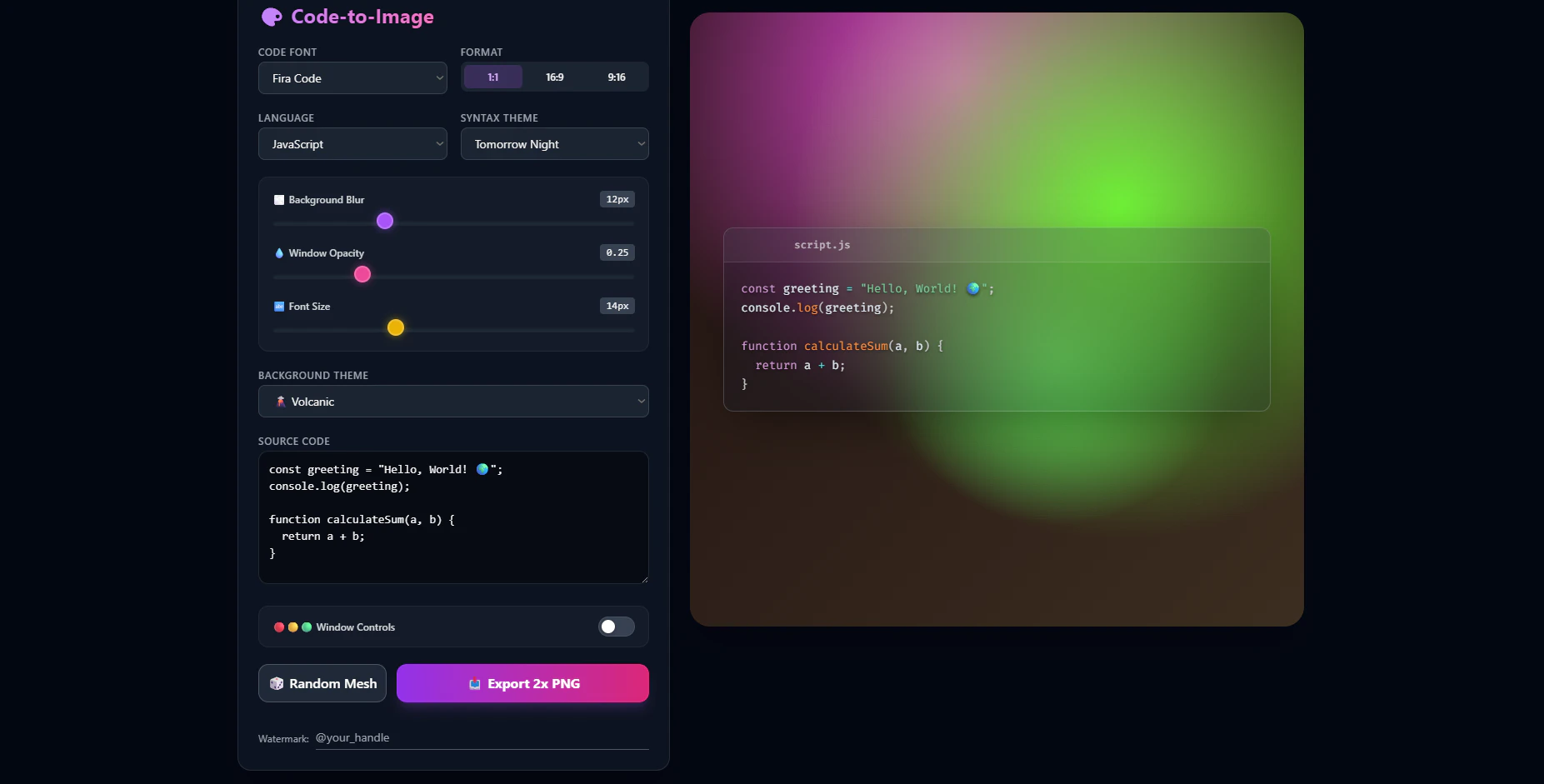 Code-to-Image screenshot 1