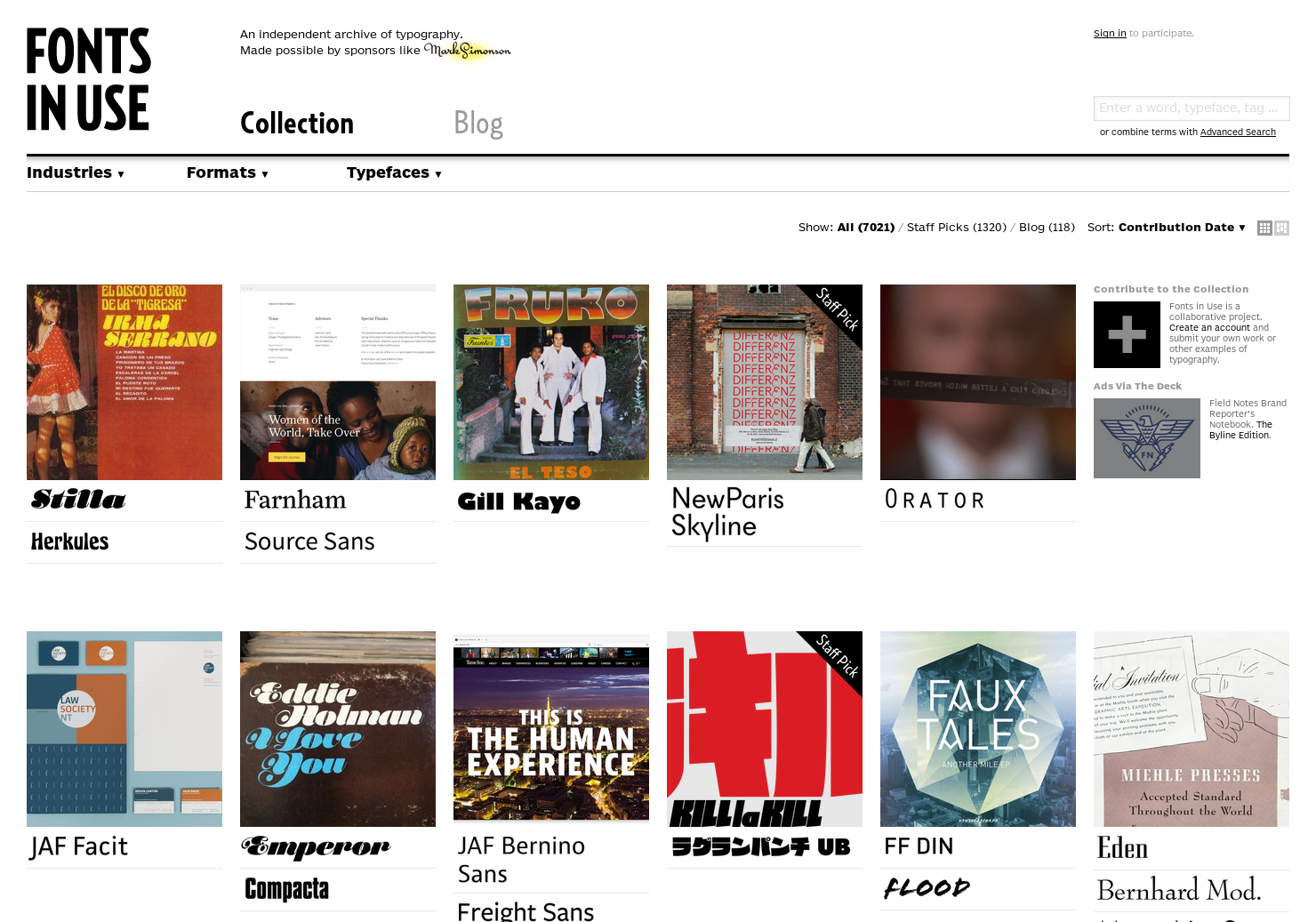 Fonts In Use gallery image