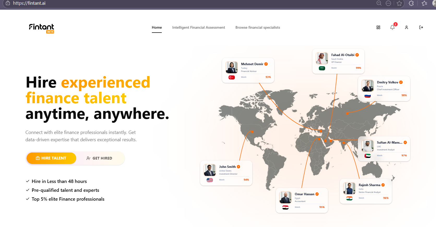 Fintant.ai - Main product screenshot demonstrating key features and user interface