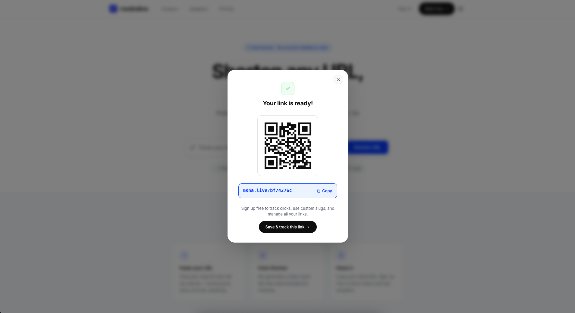URL Shortener with Analytics & QR Codes gallery image