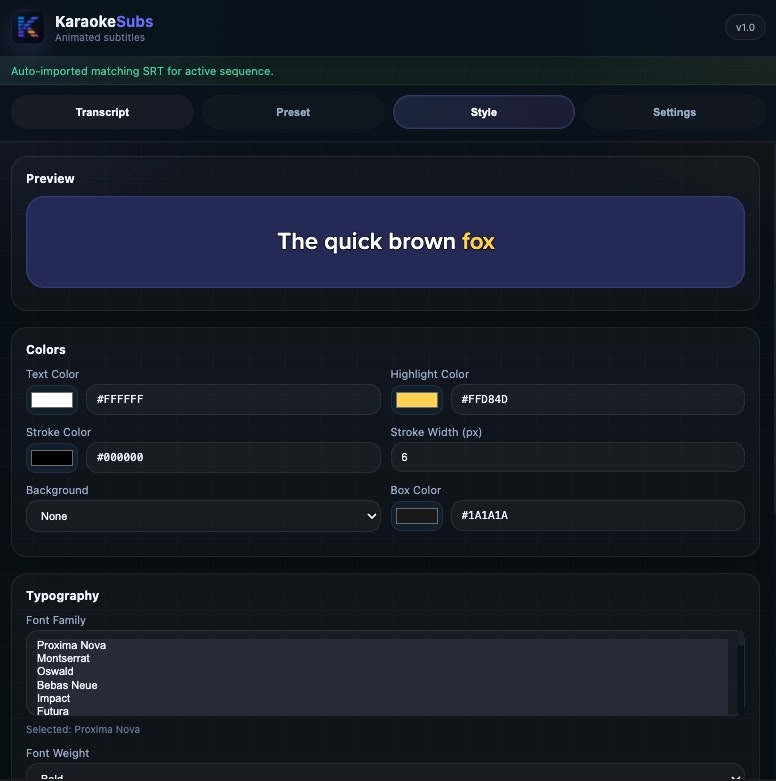 Karaokesubs for Premiere Pro gallery image