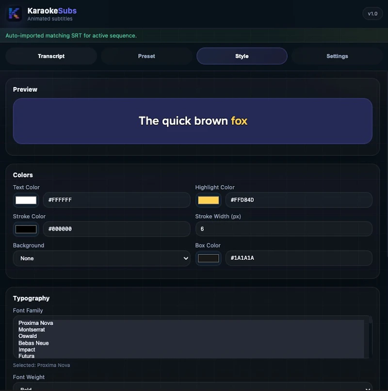Karaokesubs for Premiere Pro screenshot 4