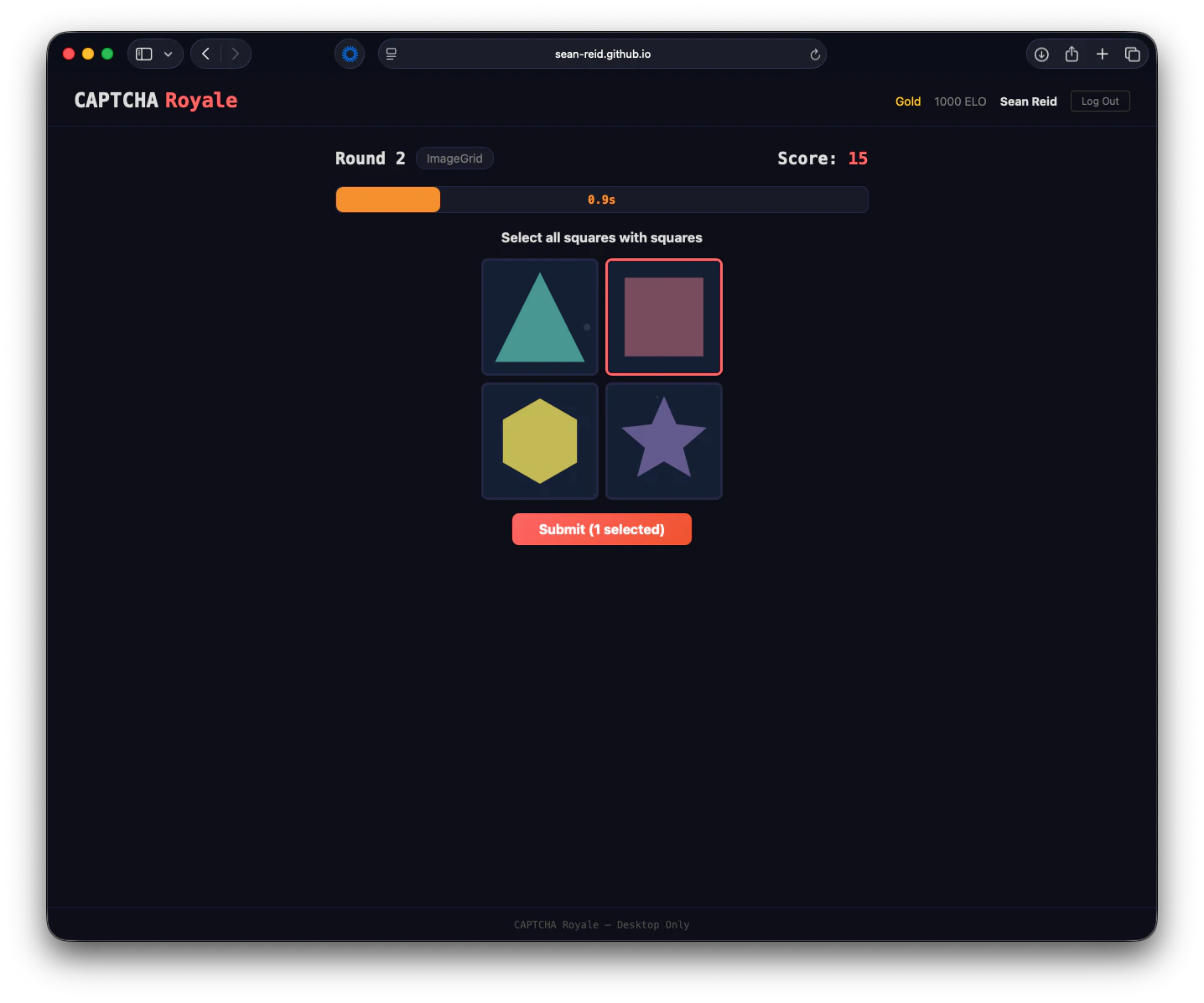 Ekran rywalizacji w trybie wieloosobowym