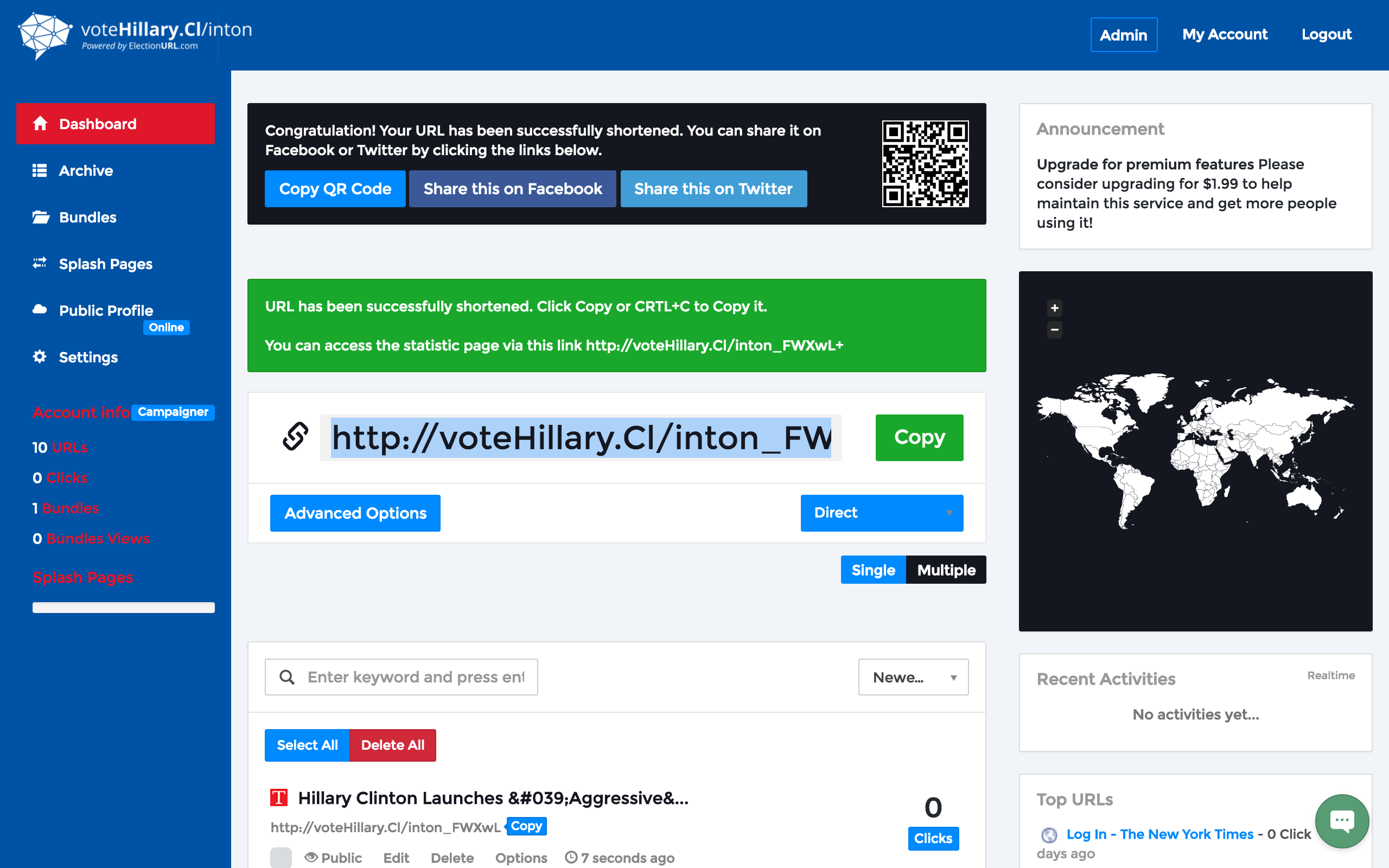 voteHillary.Cl/inton ElectionURL Maker gallery image