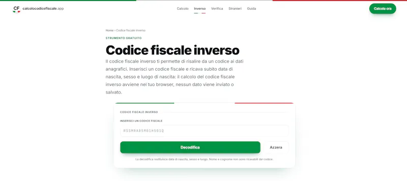 Calcolo Codice Fiscale screenshot 3