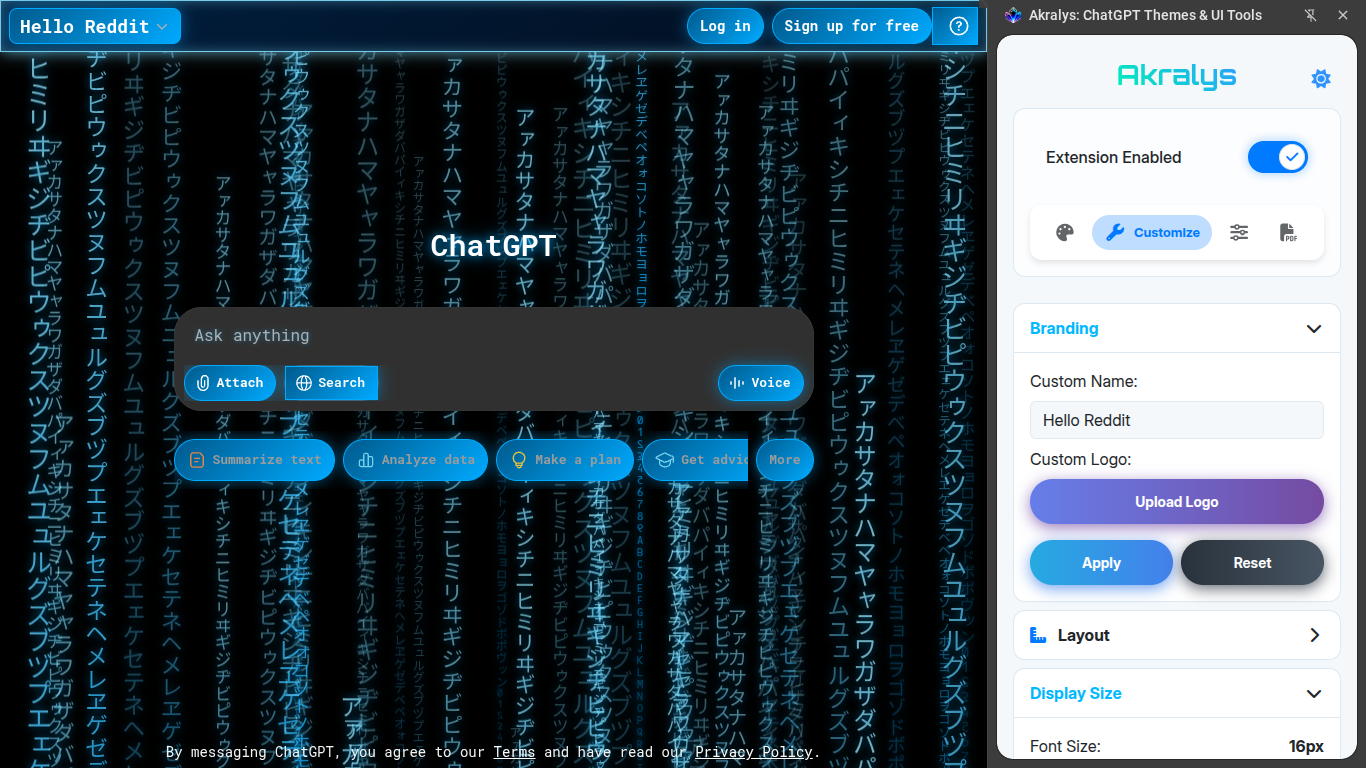 Akralys: temi di chatgpt, strumenti dell'interfaccia utente e PDF media 10