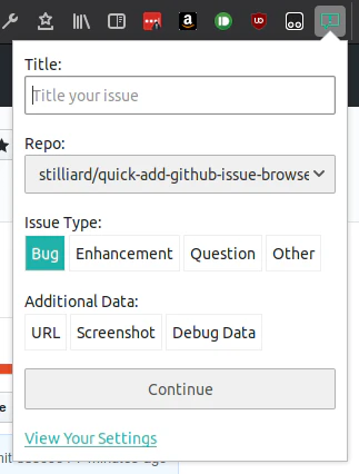 Quick add issue to GitHub