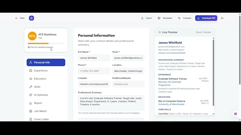 ATSFy Career Intelligent Assistant screenshot 1 (video preview)