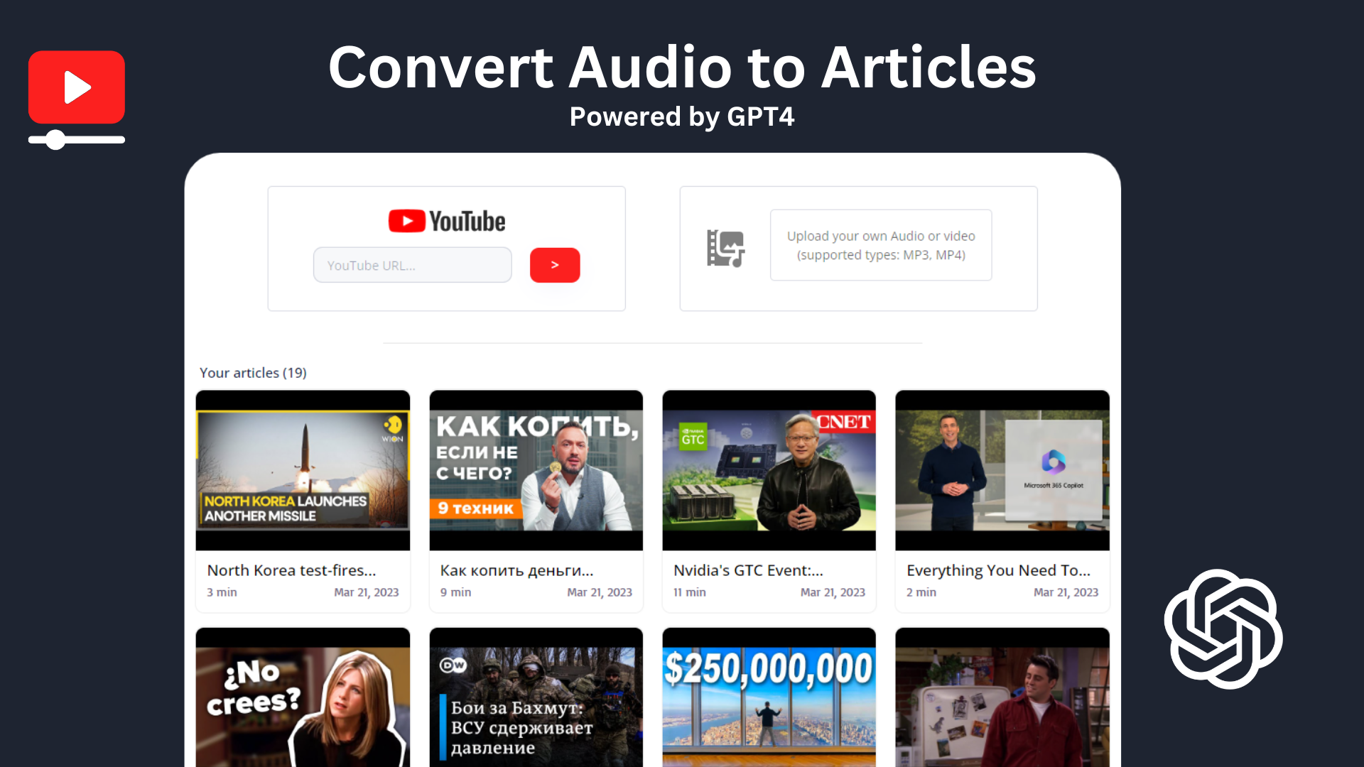 ToWords: Audio to Blog [powered by GPT4] gallery image