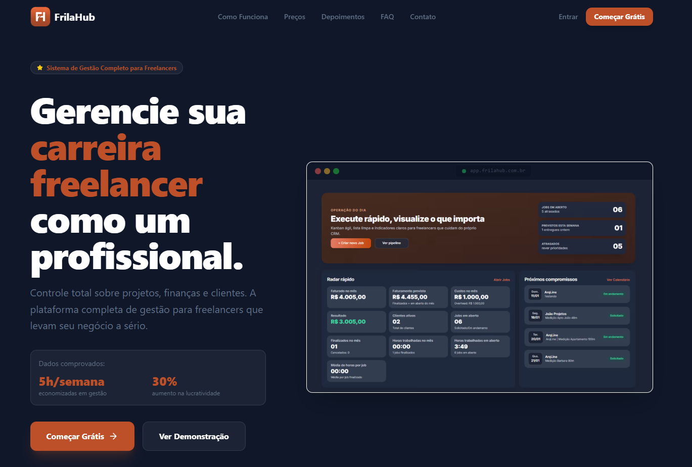 FrilaHub - Main product screenshot demonstrating key features and user interface