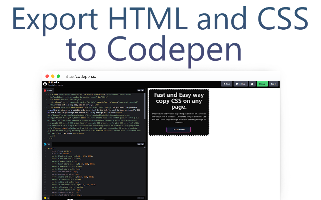 CSSスキャナー - 上司のようにCSSとHTMLをスキャン、編集、エクスポートメディア2
