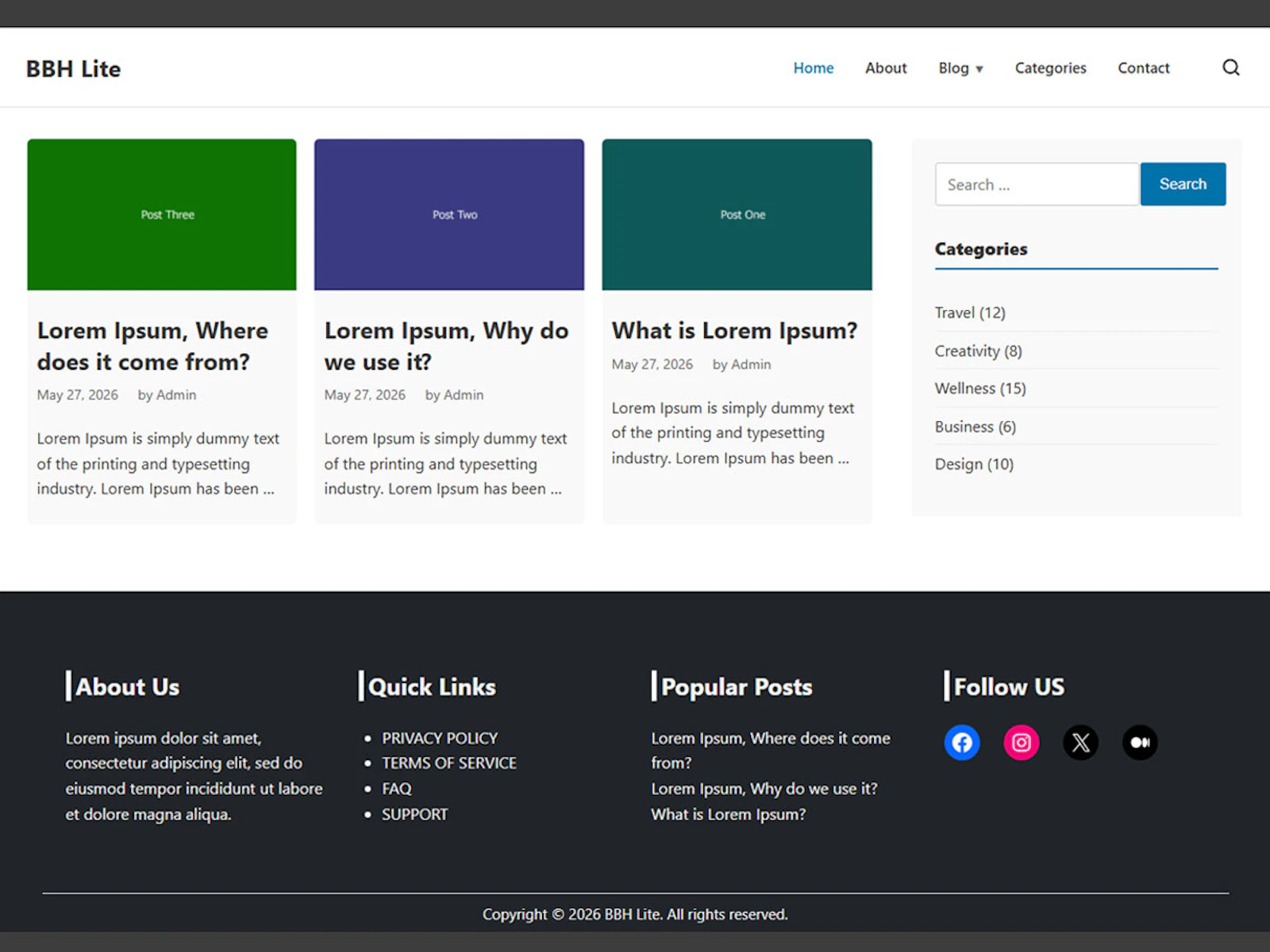 BBH Lite - WordPress Theme screenshot 2