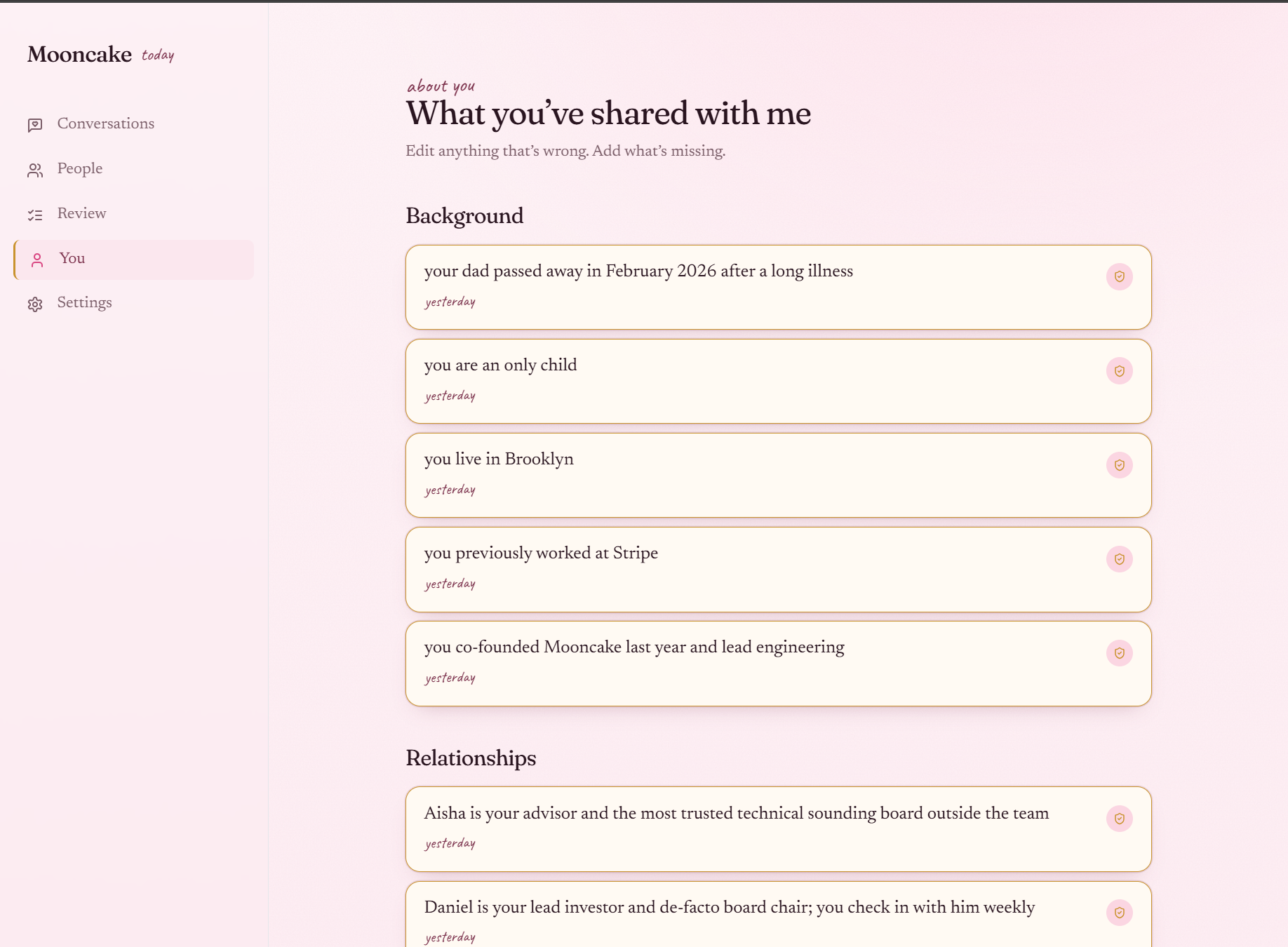 Mooncake · a chat that keeps the facts  gallery image