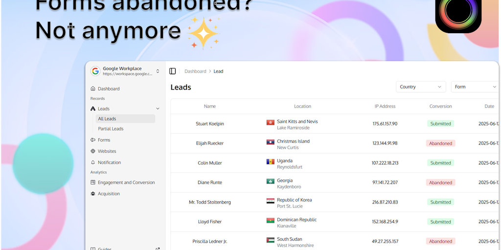 Trakg – Lead Recovery for Web Forms