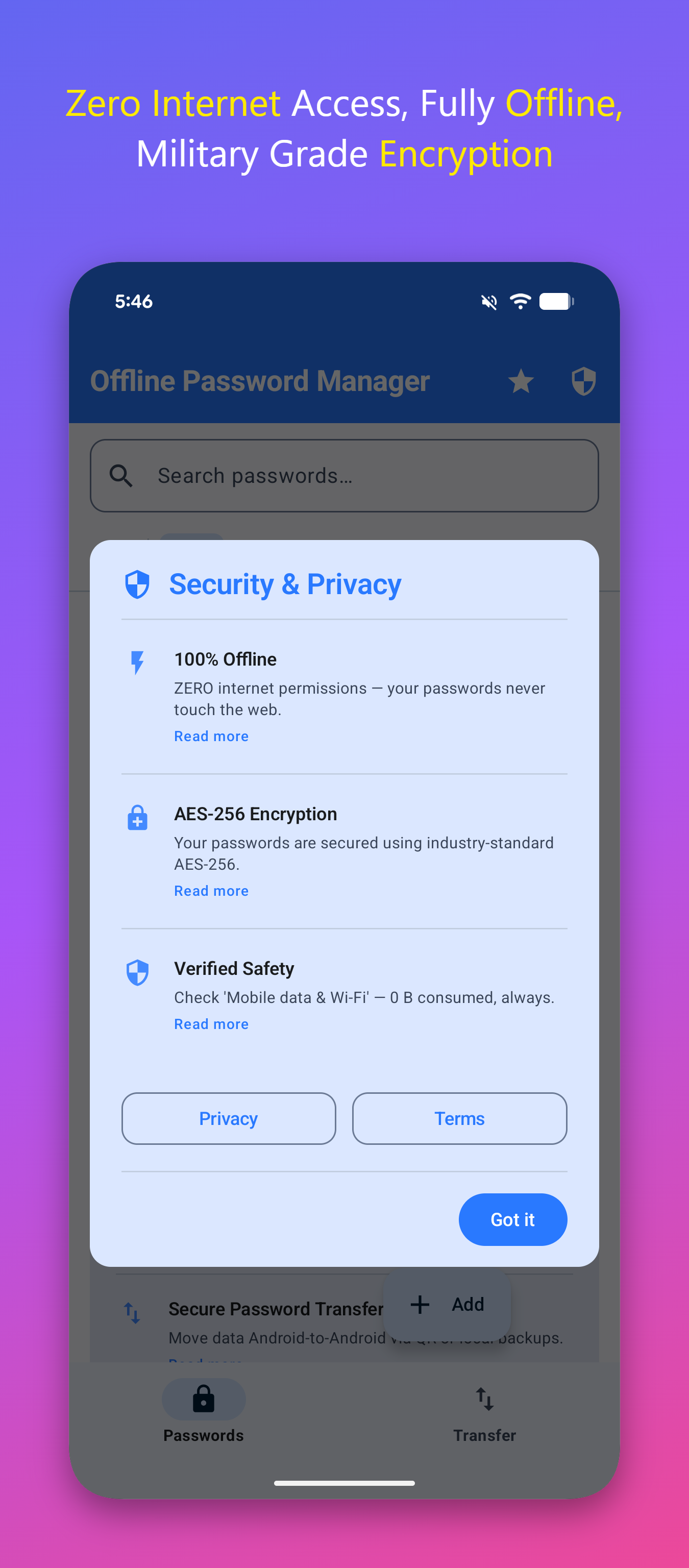 Android App: Offline Password Manager gallery image