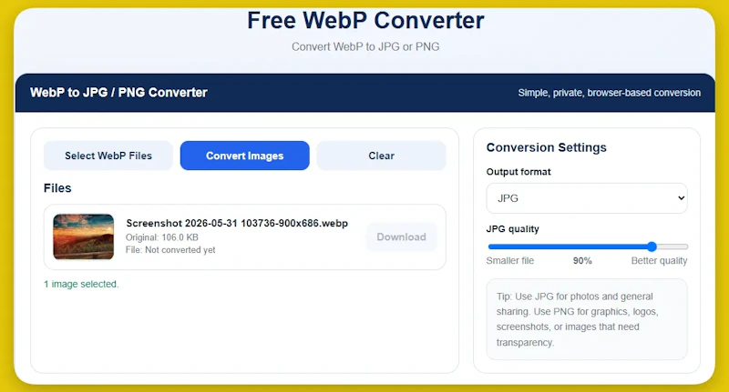 Free WebP Converter screenshot 2