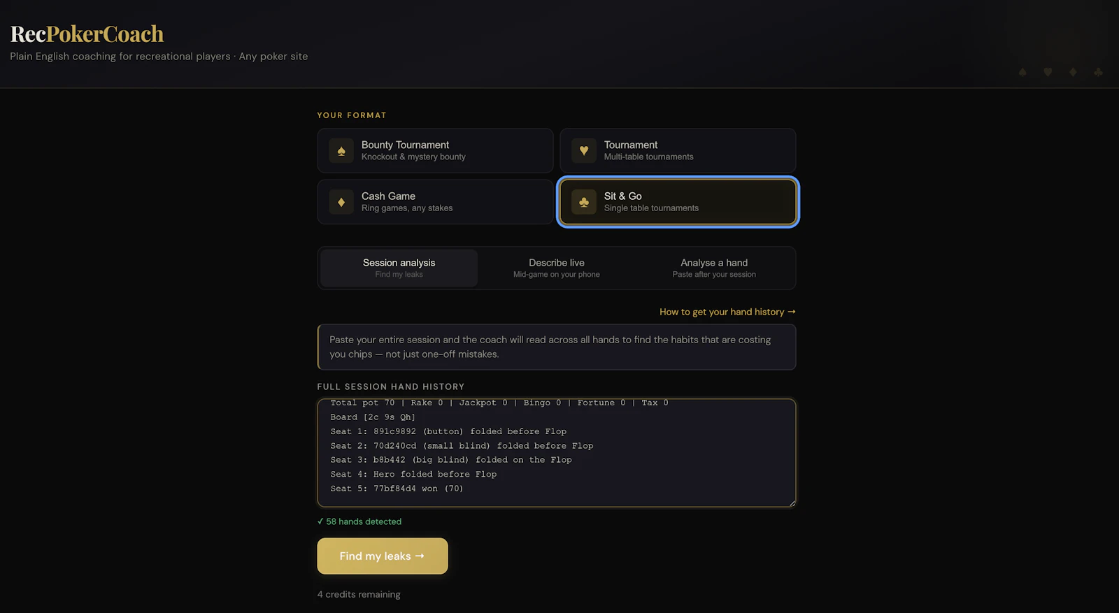 RecPokerCoach screenshot 1