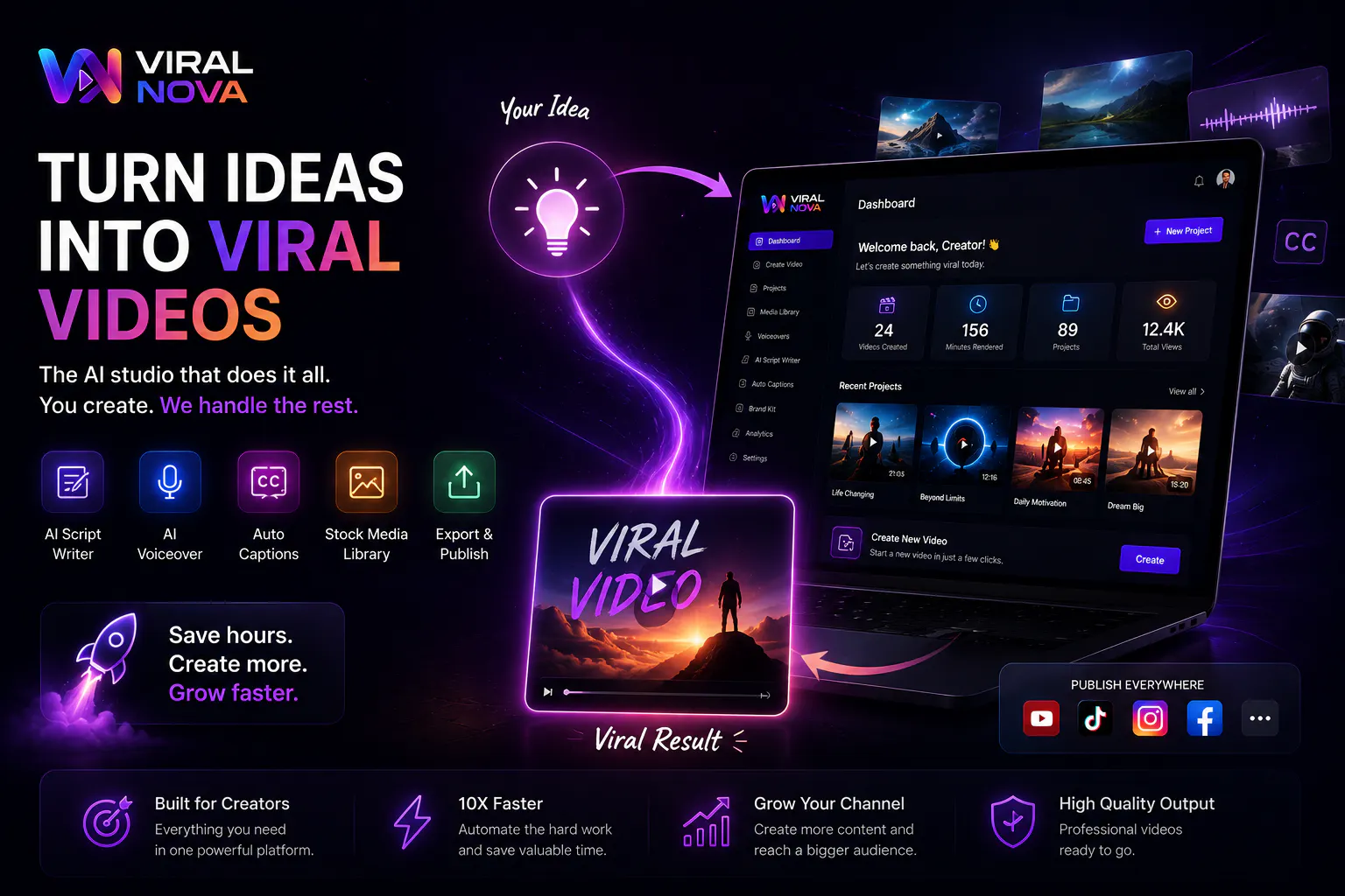 Viral Nova — AI Video Automation gallery image