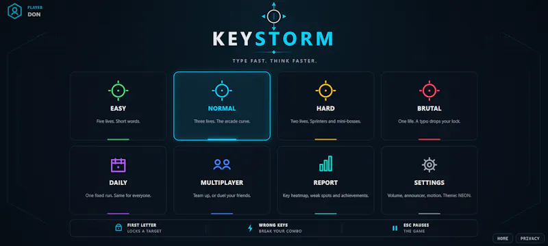 KeyStorm screenshot 2