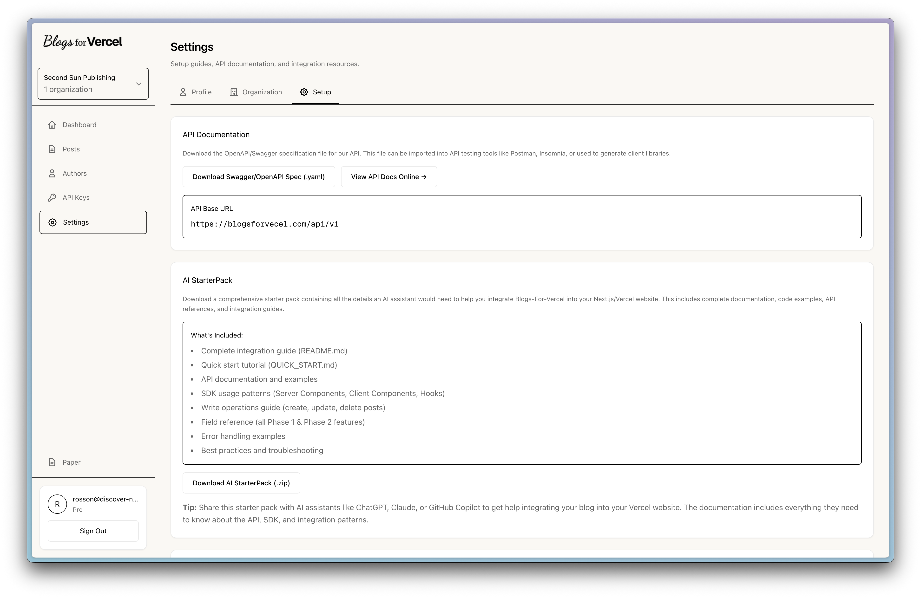 Blogs for Vercel - Screenshot 5 showing product features and functionality