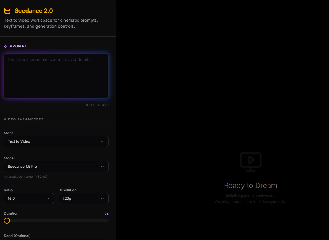 Seedance 2.0 AI Video Generator screenshot 1