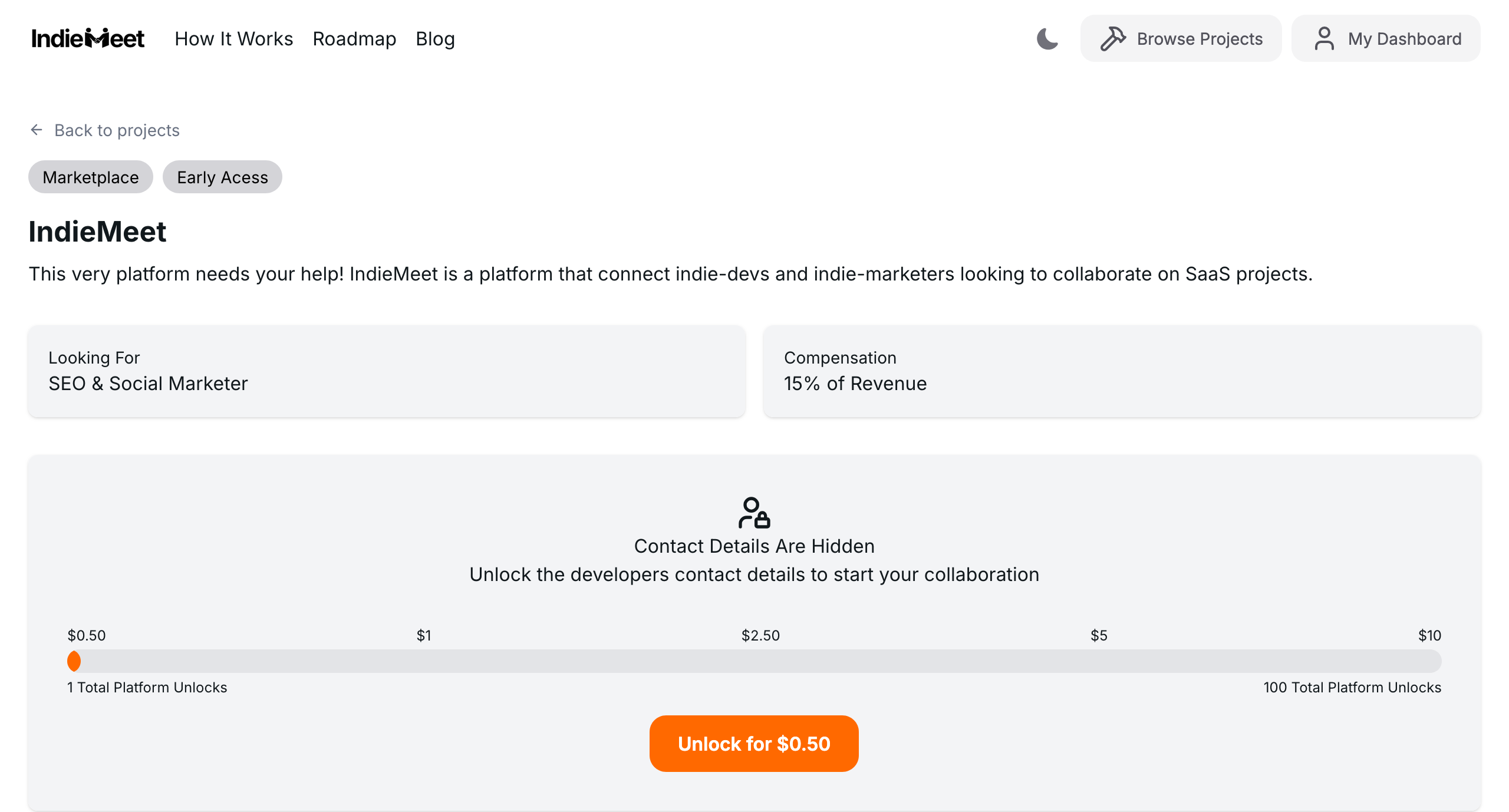 IndieMeet - Screenshot 3 showing product features and functionality