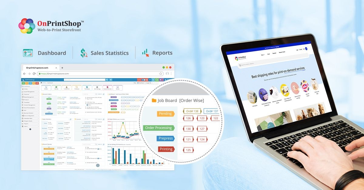 OnPrintShop - Main product screenshot demonstrating key features and user interface