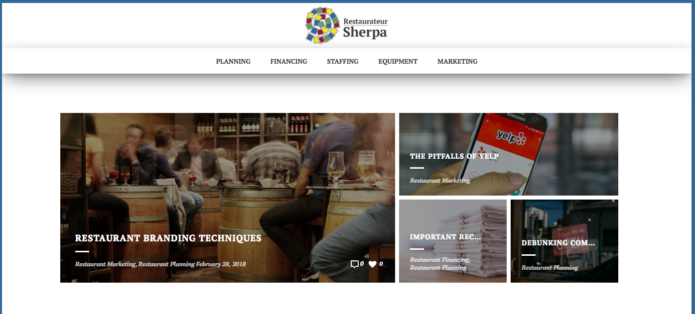 Restaurateur Sherpa website gallery image