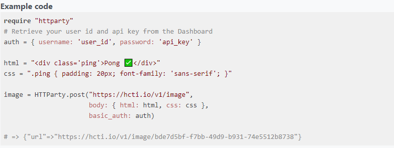 HTML/CSS to Image API Image