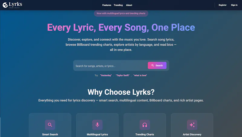 Lyrks screenshot 1