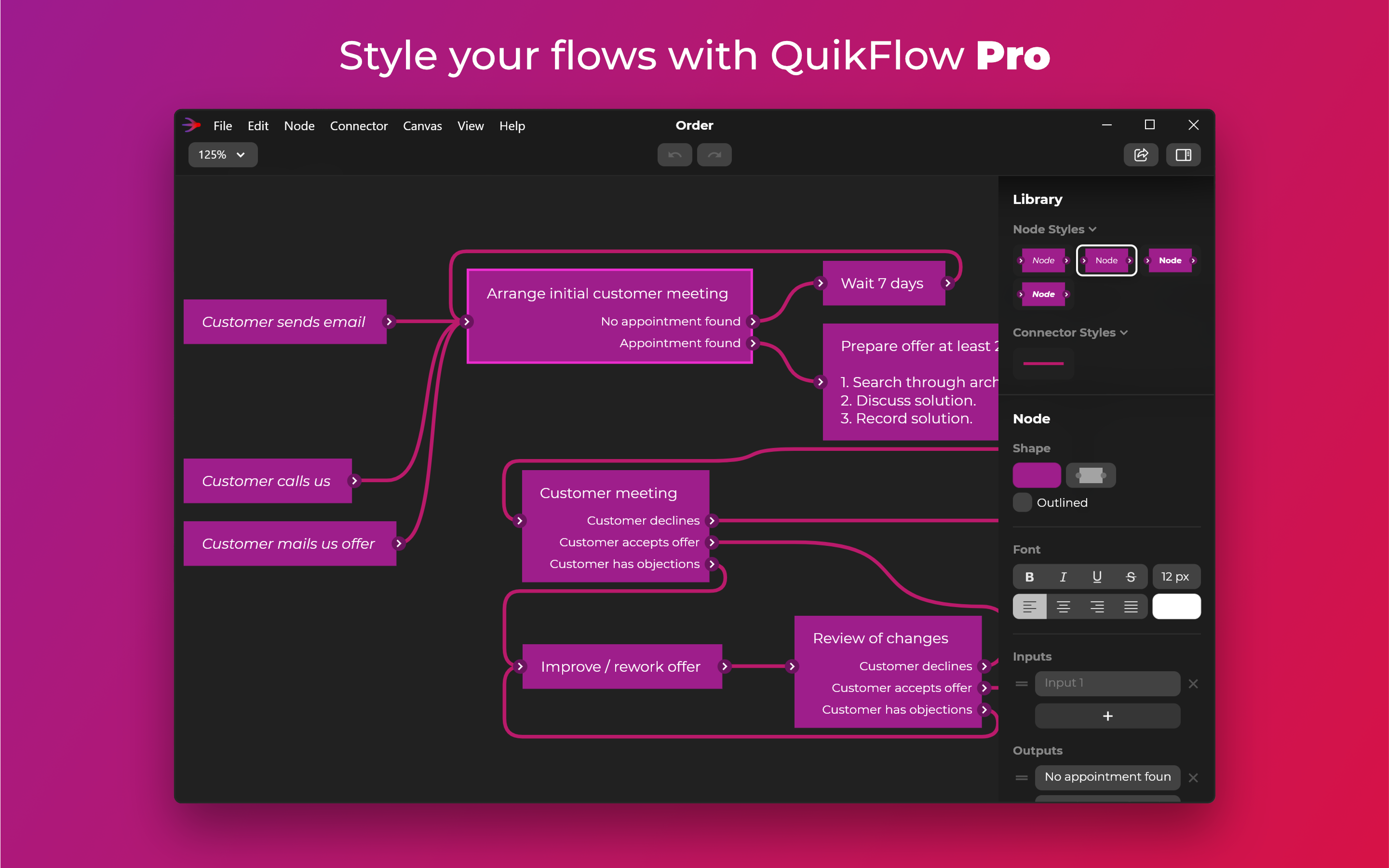 Windows用のquikflow - マインドマッピングワークフローでフローチャートを作成しますメディア6