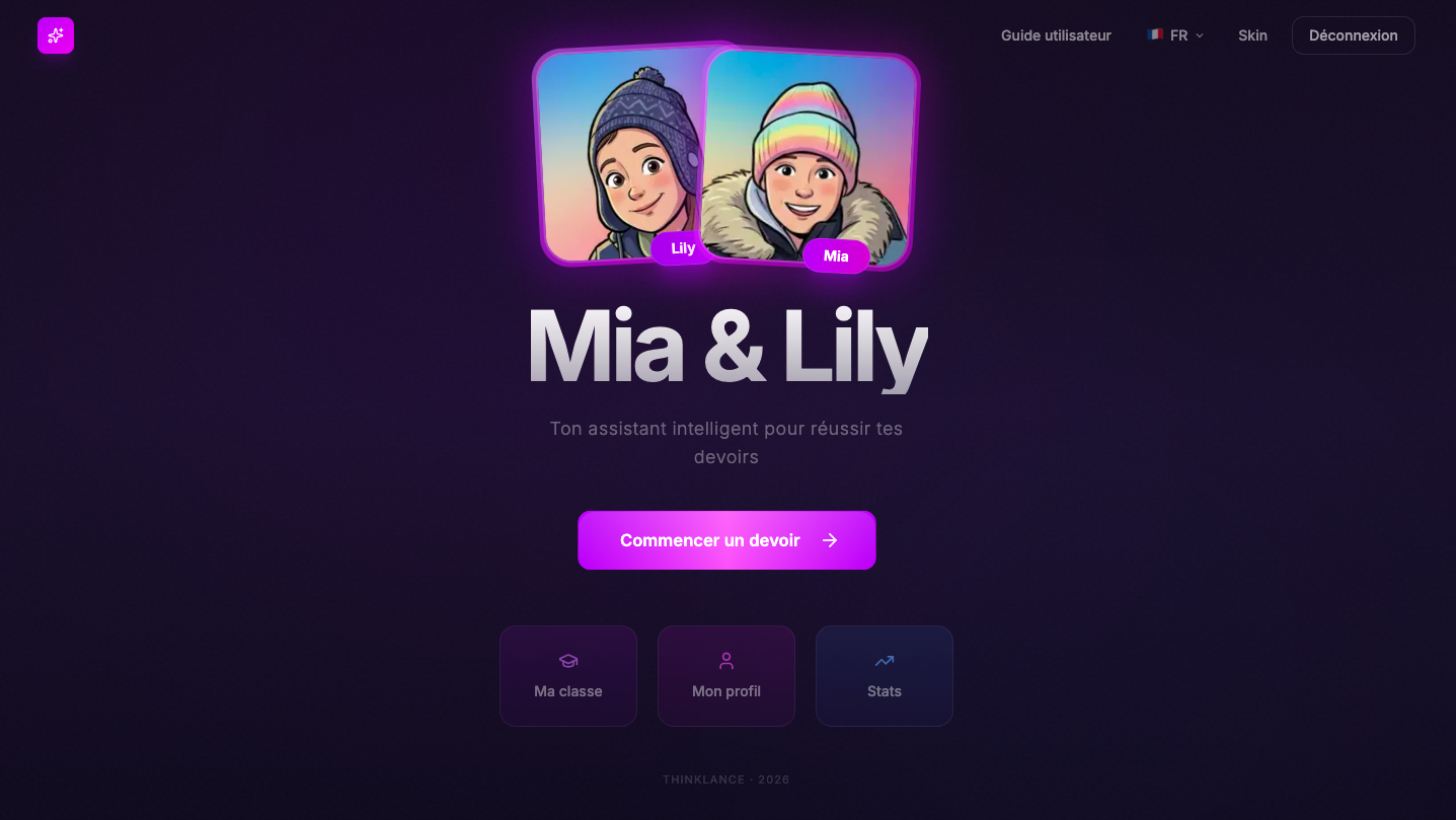 Mia & Lily's homework - Main product screenshot demonstrating key features and user interface