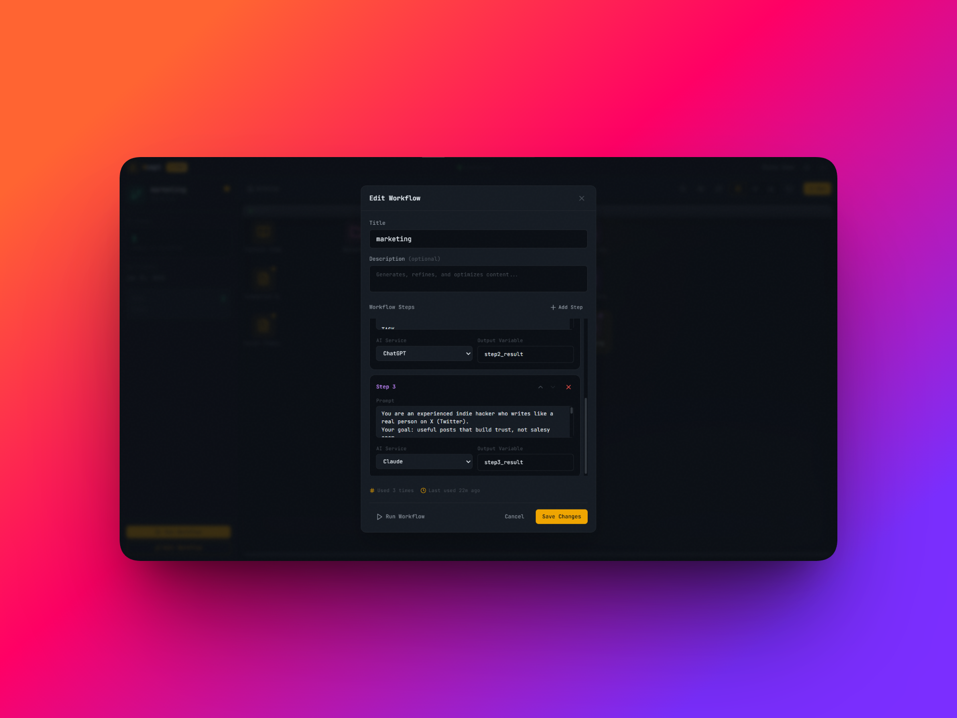 Wompt - AI Prompt Automation - Screenshot 3 showing product features and functionality