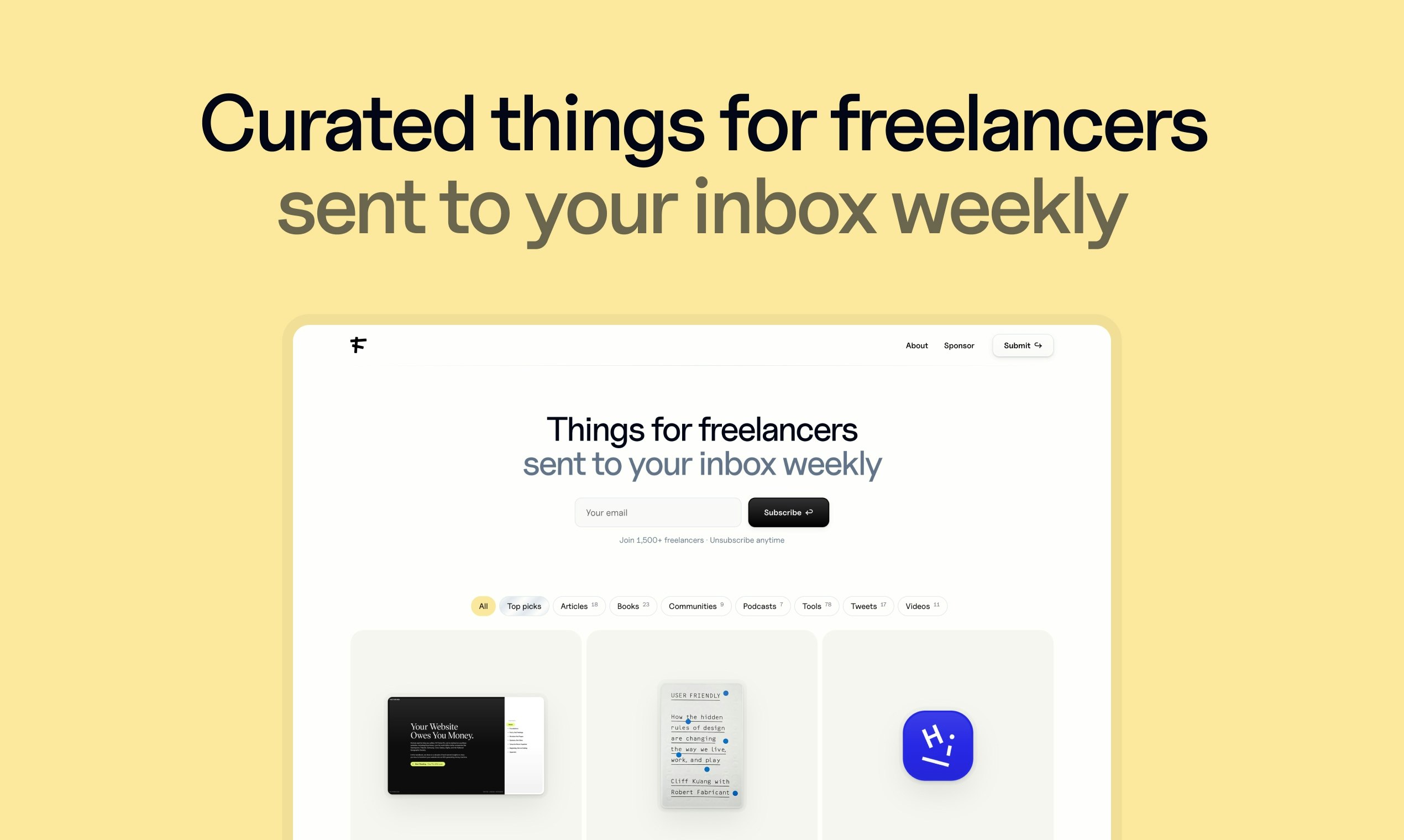 startuptile Freelance Things-Curated resources for freelancers