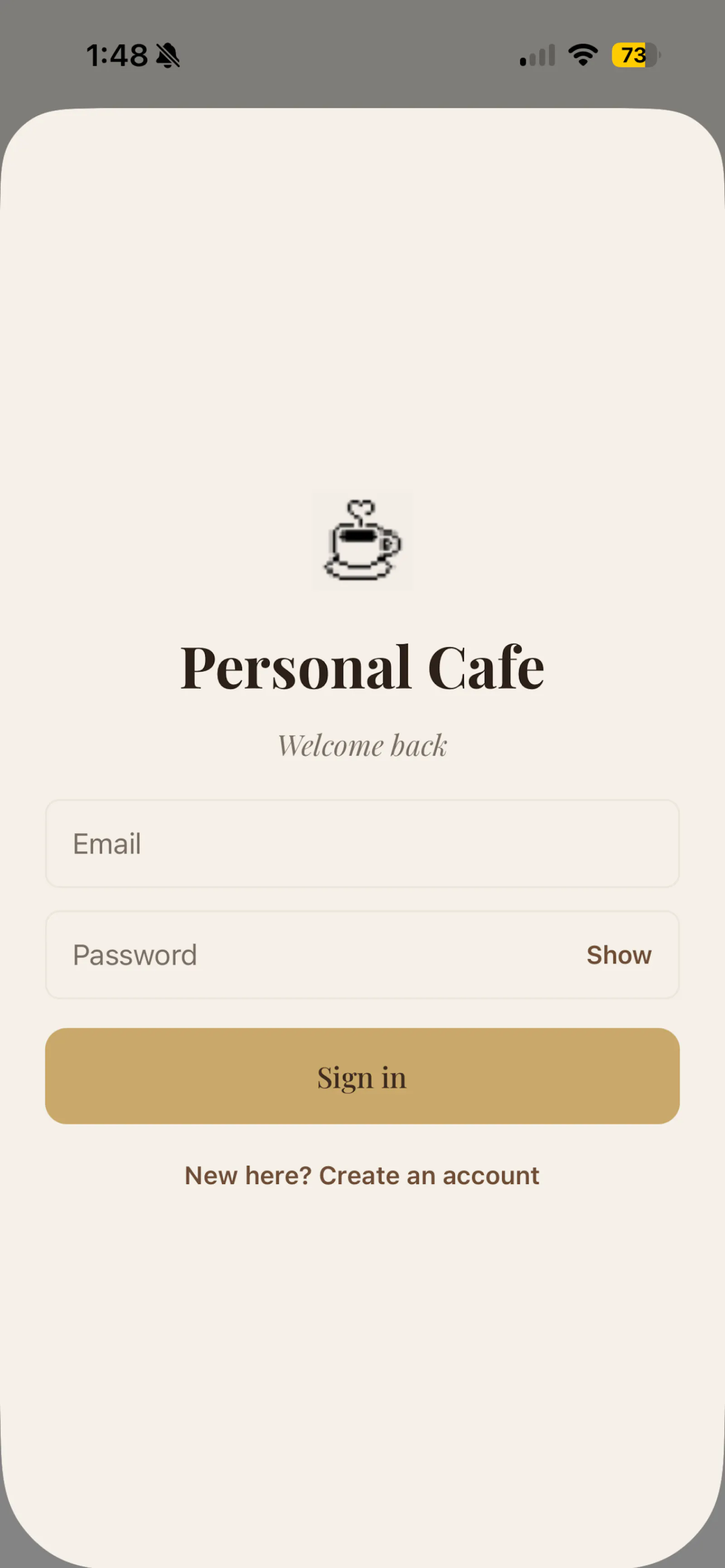 Personal Cafe - Mobile App screenshot 2
