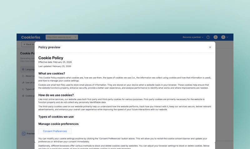 CookiePolicy Generator by CookieYes screenshot 9