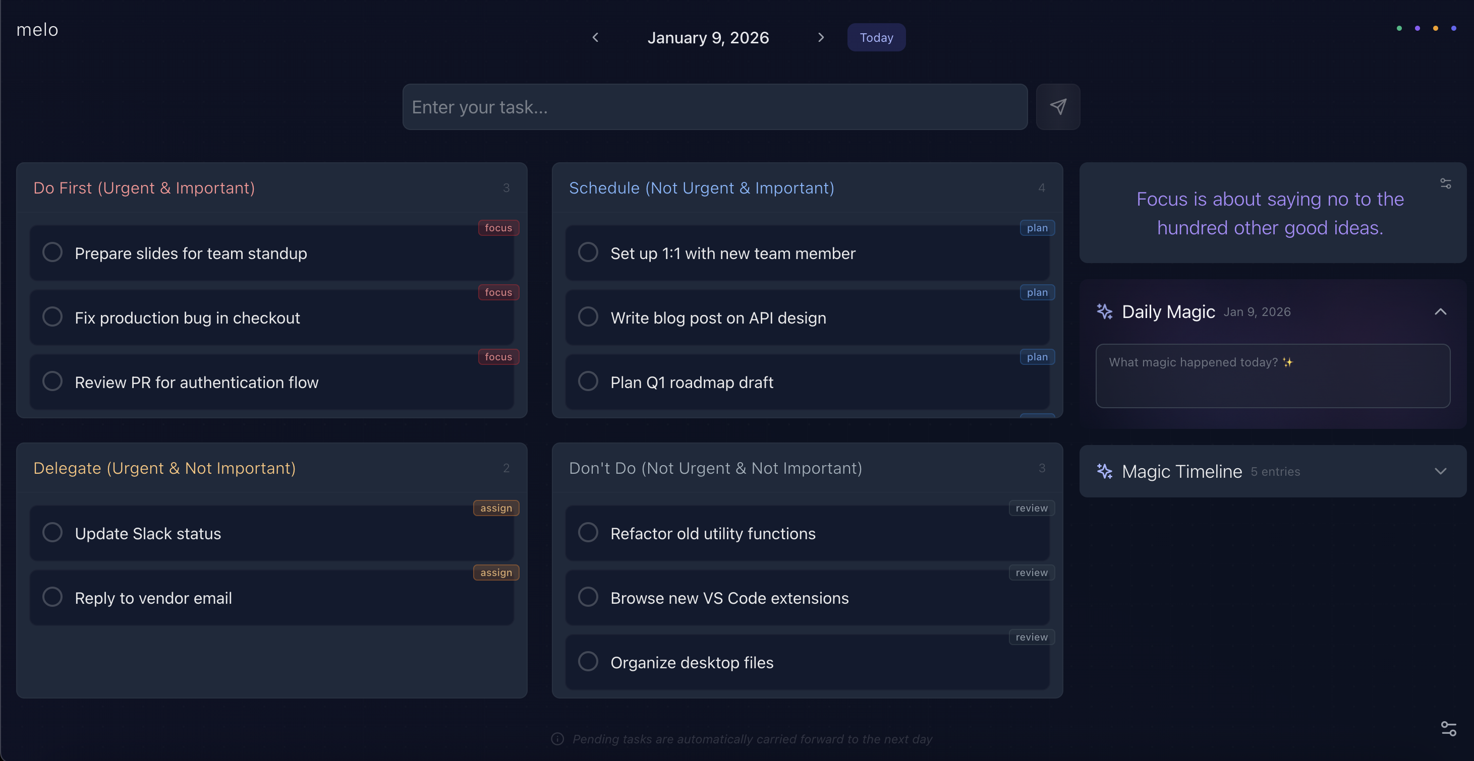 Melo — Eisenhower Matrix in every tab gallery image