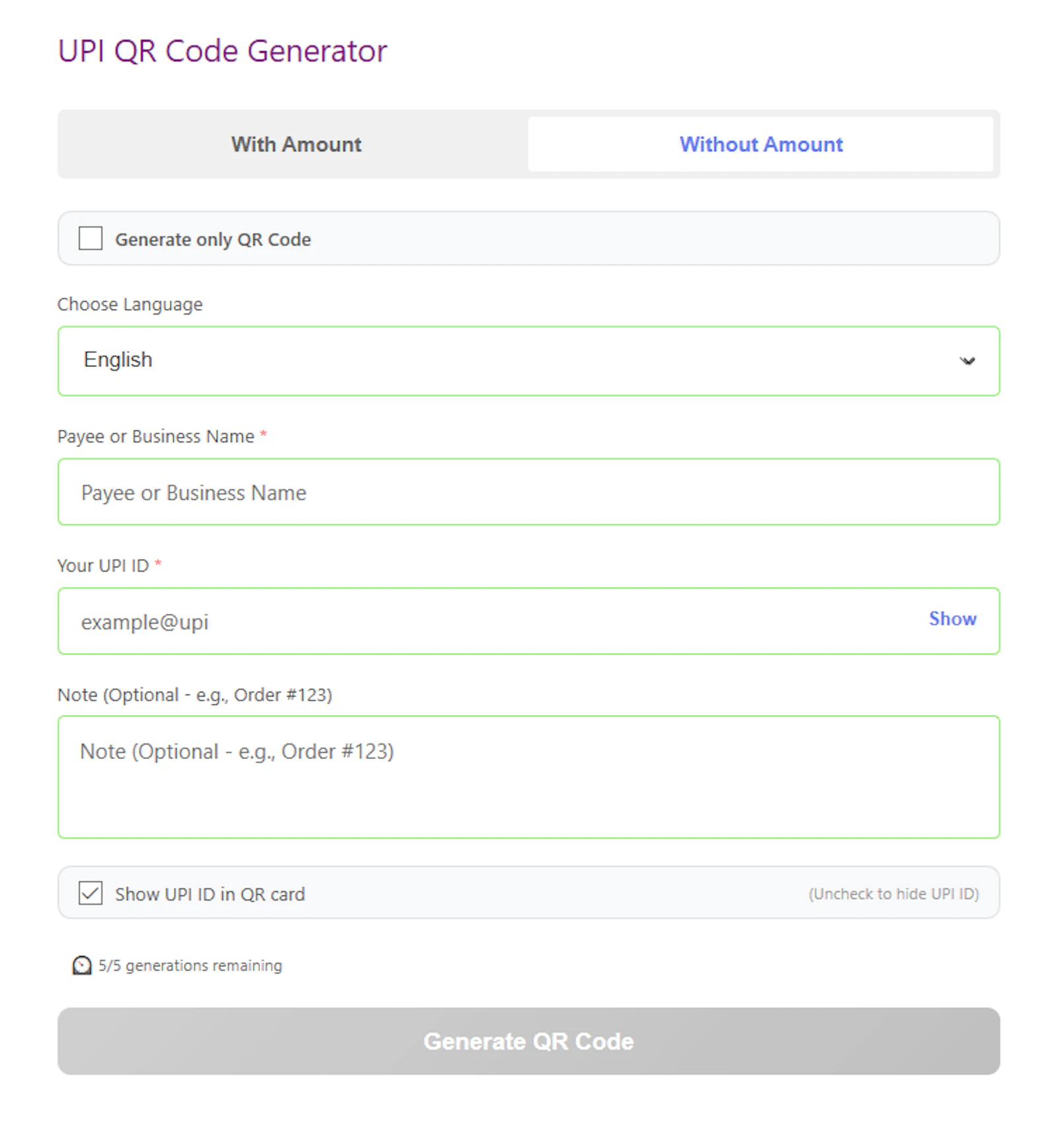 UPI QR Code & Card Generator screenshot 4