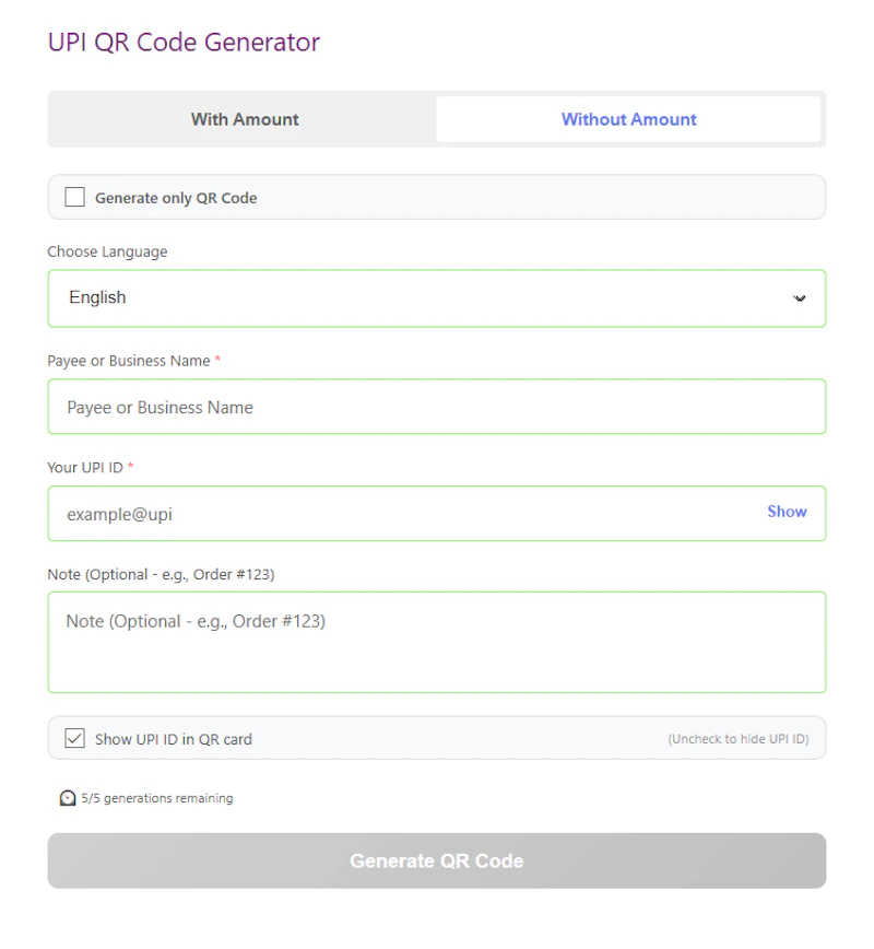 UPI QR Code & Card Generator screenshot 4