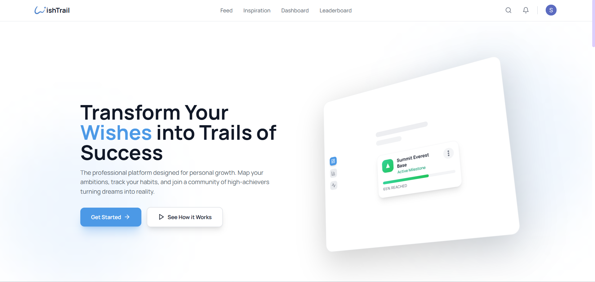 WishTrail - Main product screenshot demonstrating key features and user interface