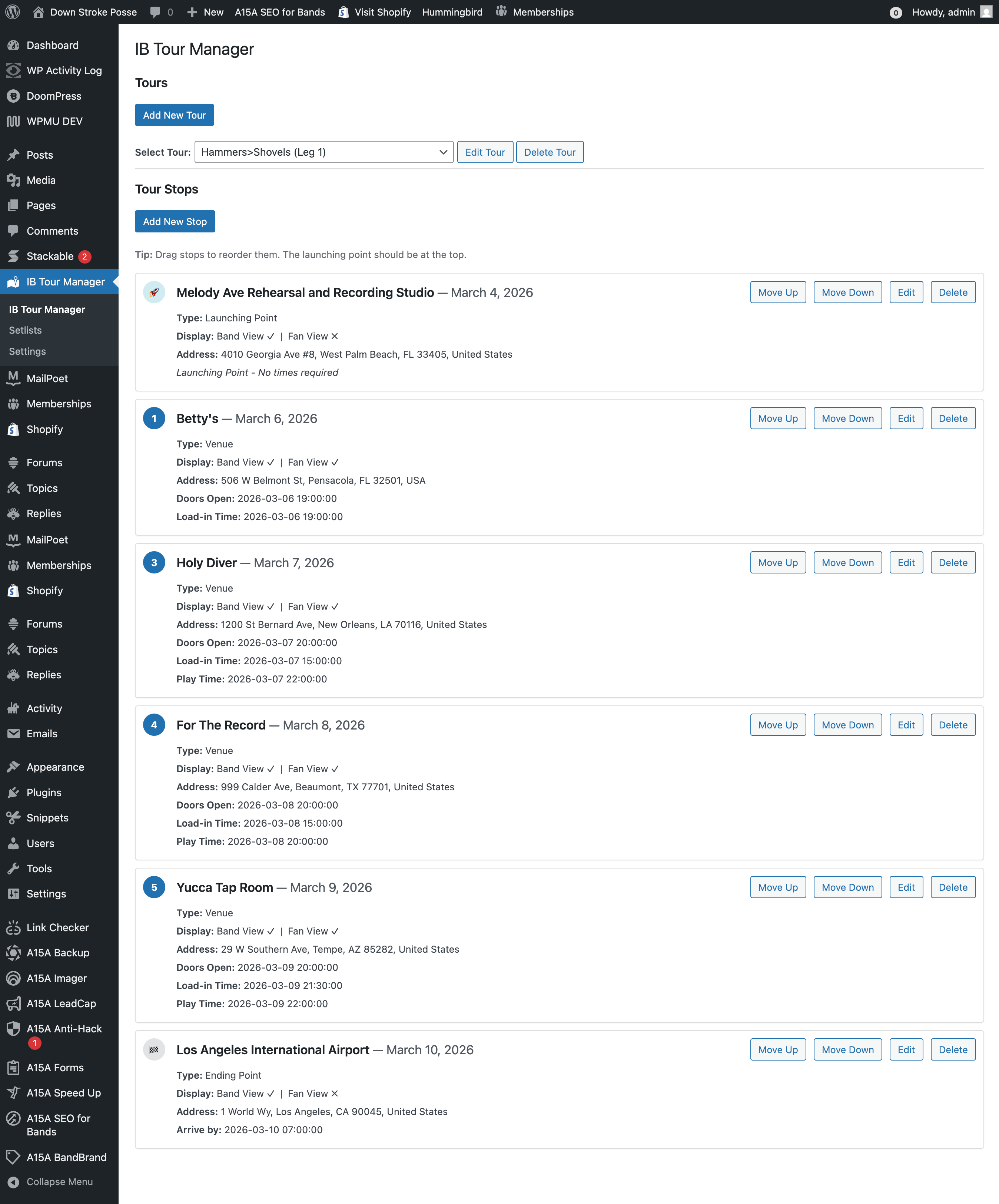 Indie Backline - Tour Manager - Screenshot 2 showing product features and functionality